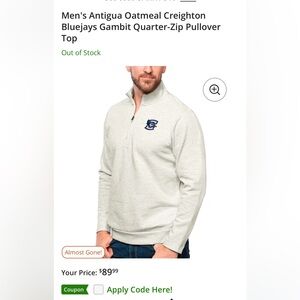 3 Mens Bluejays 1/4 zip pullovers